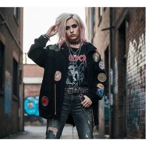 Jade by Jane Patchwork Smiley Jacket • Size M